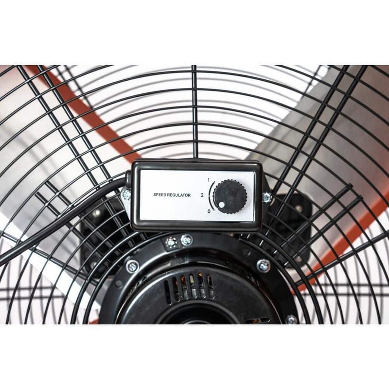 Commercial Electric 30 in. 2-Speed Heavy Duty Drum Fan in Orange with Wheels - Image 2