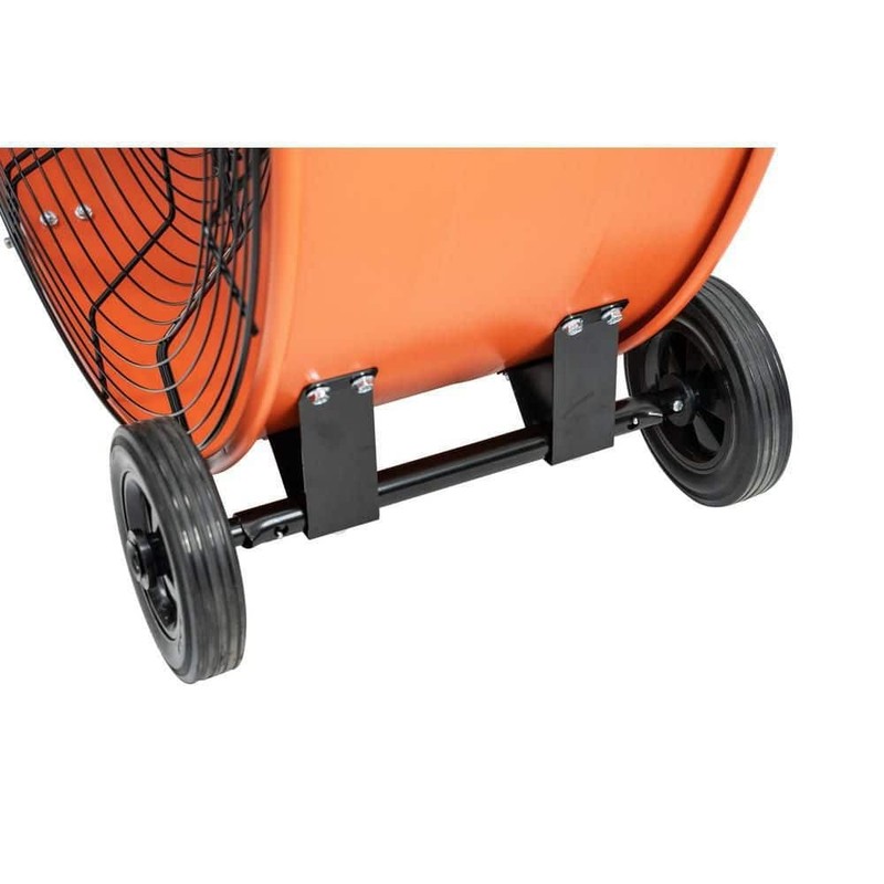 Commercial Electric 30 in. 2-Speed Heavy Duty Drum Fan in Orange with Wheels - Image 3