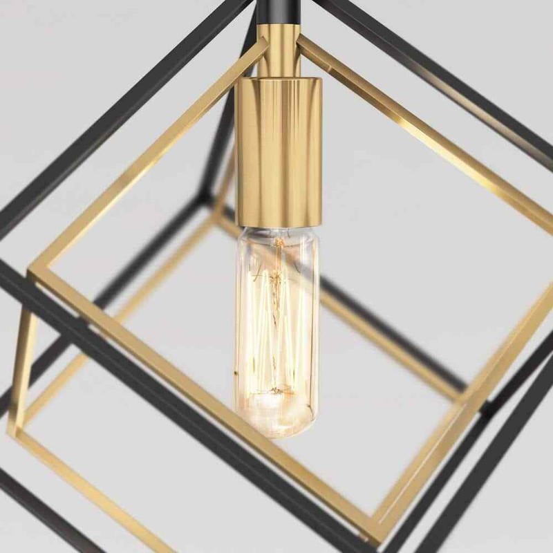 Artika Imperium 25-Watt 1 Light Black & Gold Modern Mini Pendant Light Fixture - Image 6