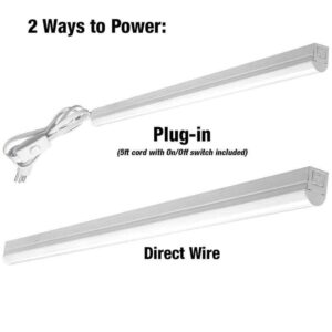 CE 4 ft LED Garage Workshop Ceiling Strip Light Plug-In or Hardwire 1800 Lumens