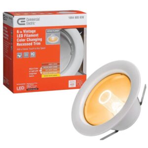 Commercial Electric 6 in. Vintage Filament LED Recessed Trim 550 Lumens Dimmable