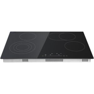 SKYSHALO 30 in Electric Cooktop 4 Burner Black Touch Control 9 Power Levels
