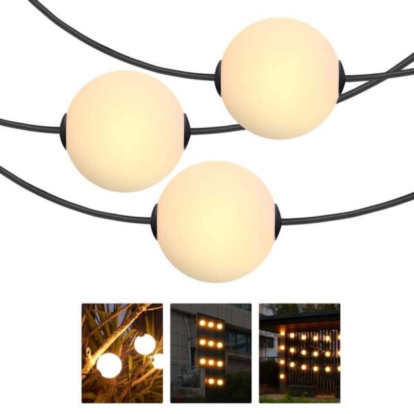 Brightech Ambience Pro 10-Light 28 ft. 1W 2500K Warm White LED String Lights