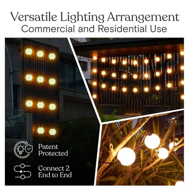 Brightech Ambience Pro 10-Light 28 ft. 1W 2500K Warm White LED String Lights - Image 6