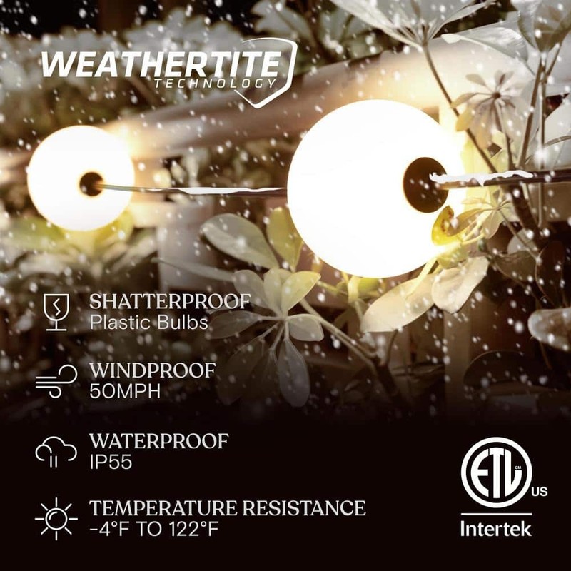 Brightech Ambience Pro 10-Light 28 ft. 1W 2500K Warm White LED String Lights - Image 7