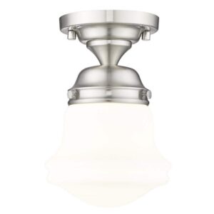 Z-Lite Vaughn 6 In. Brushed Nickel Flush Mount Matte Opal Glass Shade