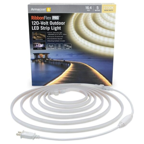 Armacost Lighting RibbonFlex Pro 16.4 ft 120V Warm White 2700K LED Rope Light