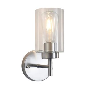ADSENSTY 7.4 in. 1-Light Brushed Nickel Dimmable Wall Sconce Bathroom Vanity