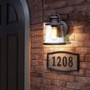 Hukoro 9.57 in. H 1-Light Dark Bronze Hardwired Outdoor Wall Lantern Sconce