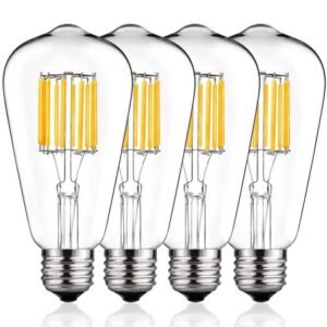 YANSUN 100W ST64 Edison LED Bulb Warm White 2700K 4-Pack