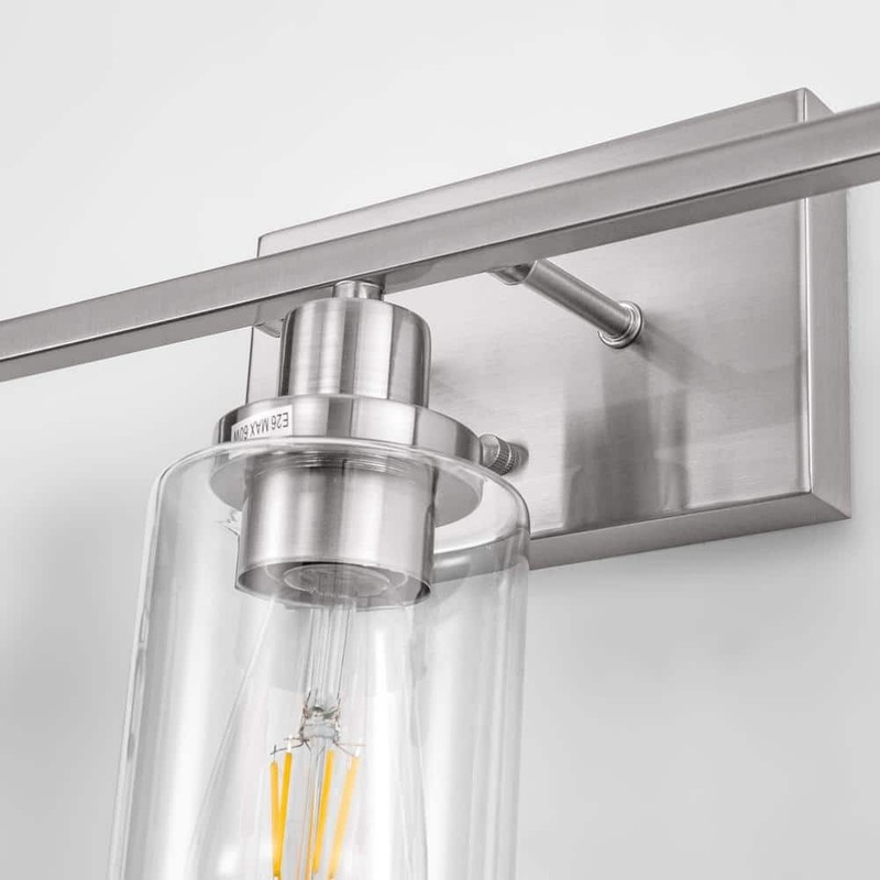 YANSUN 24 in. 3-Light Industrial Brushed Nickel Bathroom Vanity Light Fixture - Image 4