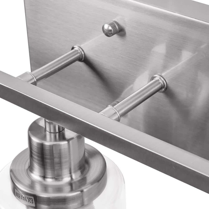 YANSUN 24 in. 3-Light Industrial Brushed Nickel Bathroom Vanity Light Fixture - Image 5