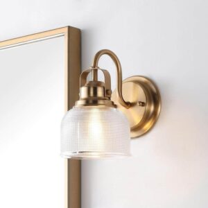 JONATHAN Y Virginia 5.75 in. 1-light Brass Gold Metal/Glass LED Vanity Light