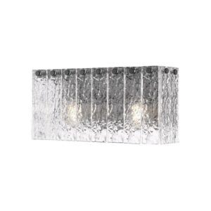 Z-Lite Glacier 15 in. 2 Light Matte Black Vanity Light Clear Glass Shades