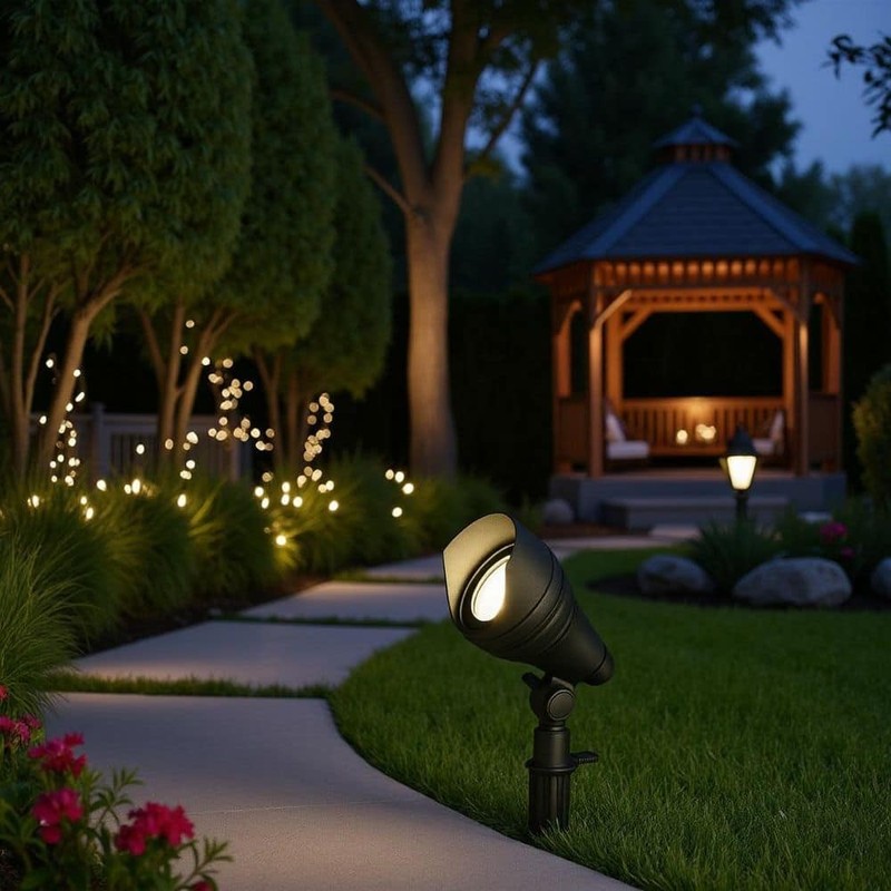 Hampton Bay 540 Lumen Low Voltage Black Adjustable LED Flood Light - Image 2
