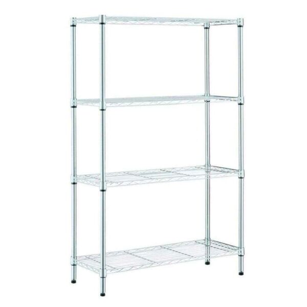 HDX 4-Tier Steel Wire Shelving Unit in Chrome (36 in. W x 54 in. H x 14 in. D)