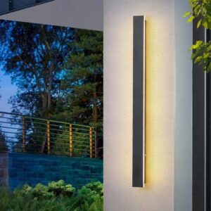 YANSUN 1-Light Black LED Outdoor Wall Light Waterproof 3000K Warm White