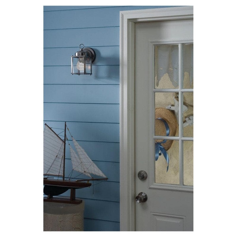 Generation Lighting New Castle 1-Light Brushed Nickel Wall Lantern Sconce - Image 2