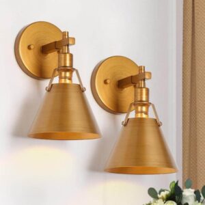 LNC 3-Light Brushed Nickel Vanity Light Industrial Wall Sconces Open Cage