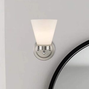 Bel Air Lighting Fifer 1-Light Brushed Nickel Wall Sconce Frosted Glass Shade