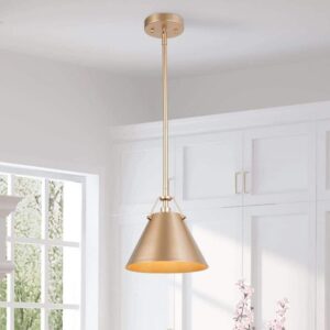LNC Gold Pendant Light Metal Bell Shade for Kitchen Island Dining Room