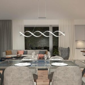 Artika DNA 16W 1 Light Chrome LED Pendant Fixture for Dining Room Kitchen