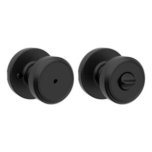 Kwikset Maven Matte Black Bed/Bath Round Door Knob