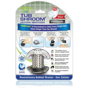 TubShroom 1.25 in. - 2 in. Bathtub Drain Protector Hair Catcher Stainless Steel