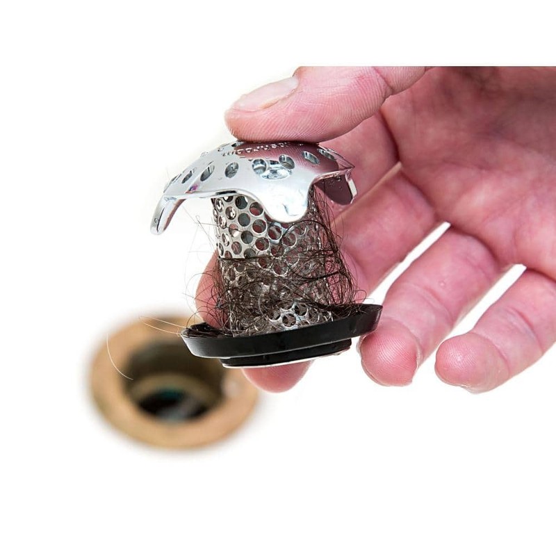 TubShroom 1.25 in. - 2 in. Bathtub Drain Protector Hair Catcher Stainless Steel - Image 2