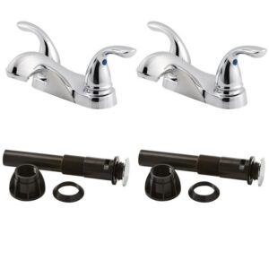 Pfister Pfirst 4 in. Centerset 2-Handle Bathroom Faucet Polished Chrome 2-Pack