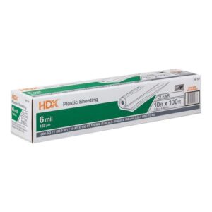 HDX 10 ft. x 100 ft. Clear 6 mil. Plastic Sheeting