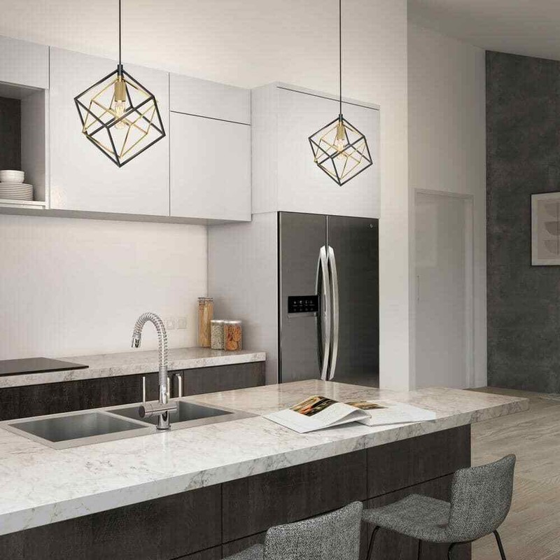Artika Imperium 25-Watt 1 Light Black & Gold Modern Mini Pendant Light Fixture - Image 2