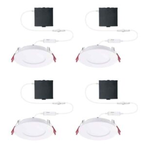 Commercial Electric Pro Value Series LED 4 in Round Adj Color Temp, Wht  4-Pk