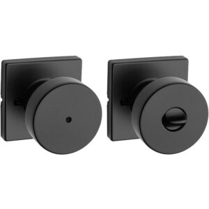 Kwikset Pismo Matte Black Bed/Bath Square Door Knob