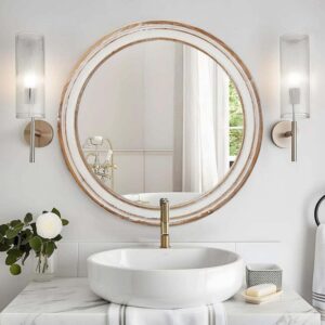 Unbranded 24x24 in. Round Wall Mirror, Farmhouse Circle Decorative Mirror