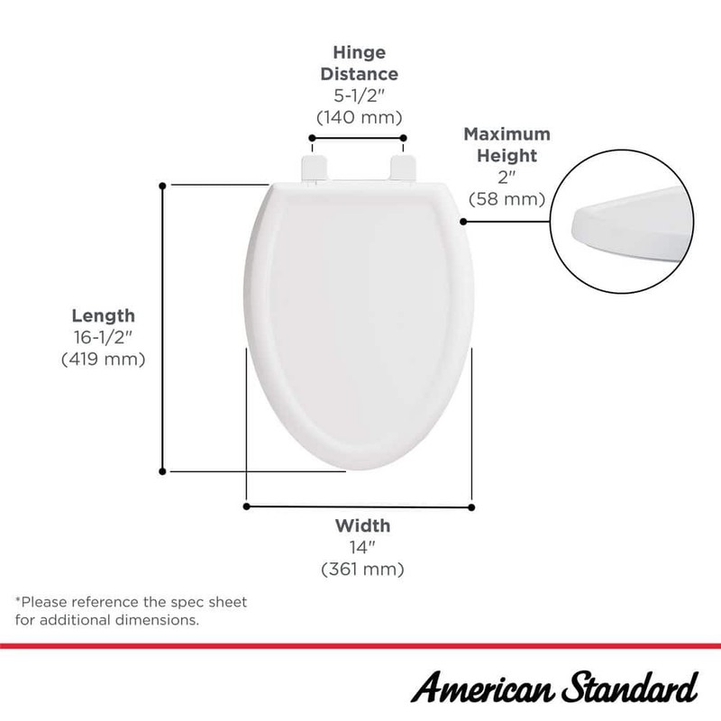 American Standard Cadet 3 Round Slow Close Front Toilet Seat in White - Image 4