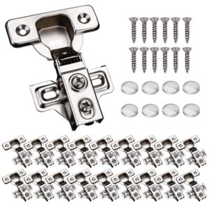 Numhew 20-Pack Soft Close Cabinet Hinges, 100 Opening Angle, Stainless