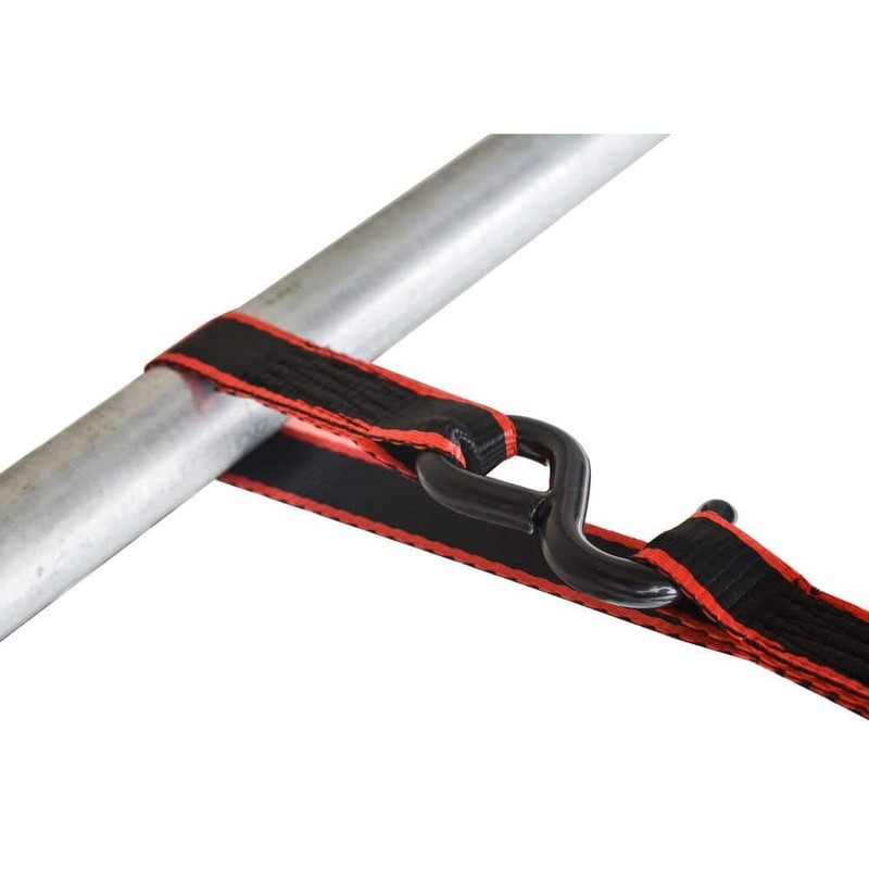 Husky 12 ft. x 1 in. Ratchet Tie-Down Straps with S-Hook (4-Pack) - Image 8