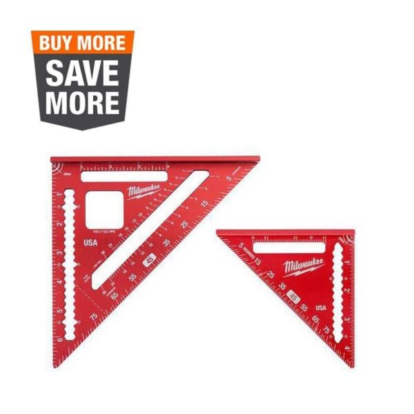 Milwaukee 7 in. Rafter Square and 4-1/2 in. Aluminum Trim Square Set