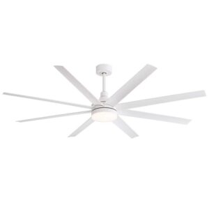 Breezary Archer 72 in. Integrated LED Indoor White Ceiling Fans w/Light & Remote