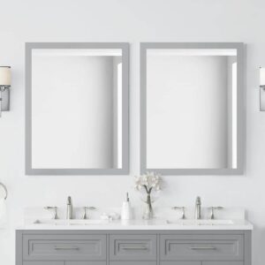 Home Decorators Mayfield 28" W x 36" H Rectangular Framed Bathroom Mirror Gray