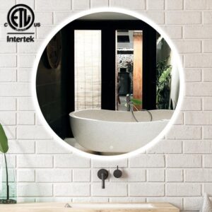 HOMLUX 36" Round Frameless LED Anti-Fog Wall Mounted Bathroom Mirror