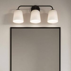 Progress Lighting Bredela 23 in. 3-Light Matte Black Farmhouse Vanity Light