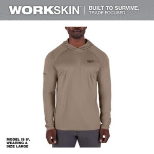 Milwaukee Men's WORKSKIN Sandstone Medium Hooded Sun Shirt