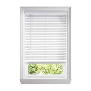 Home Decorators White Cordless Faux Wood Blinds 42.5 in. W x 48 in. L