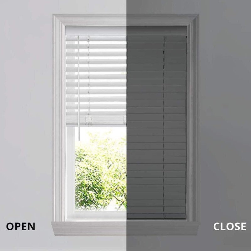 Home Decorators White Cordless Faux Wood Blinds 42.5 in. W x 48 in. L - Image 2