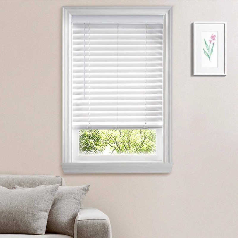 Home Decorators White Cordless Faux Wood Blinds 42.5 in. W x 48 in. L - Image 4