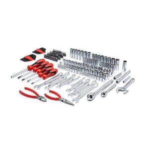 Crescent 180-Piece 1/4" & 3/8" Drive SAE/Metric Mechanics Tool Set with Case