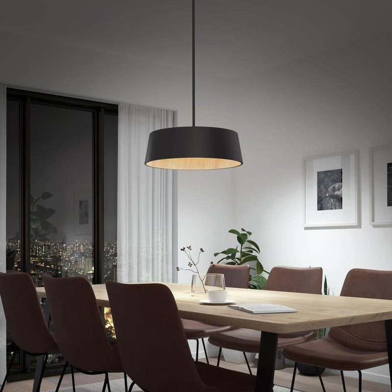 Artika Alton 43W LED Black 5 CCT Modern Hanging Pendant Chandelier Fixture