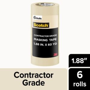 3M Scotch 1.88" x 60.1 Yds Tan Masking Tape 6 Rolls